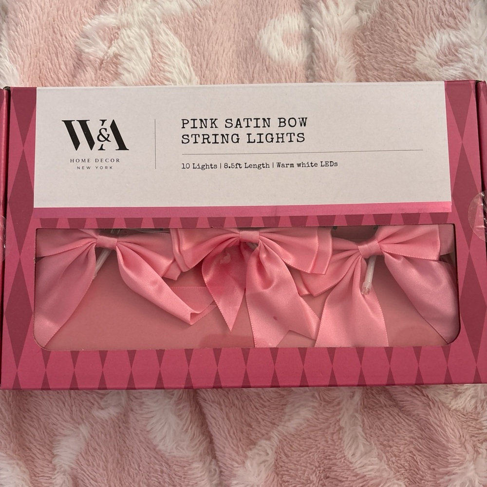 Pink Satin Bow String Lights